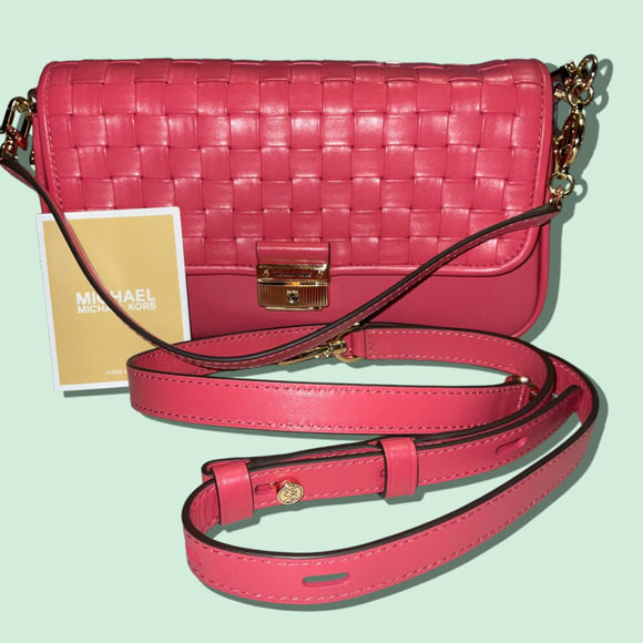 MICHAEL Michael Kors Small Bradshaw Woven Leather Shoulder Bag NWT - Picture 8 of 13